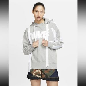 NIKE/NIKELAB x SACAI Double-Zip Hoodie CD6303-063 Grey (WOMEN'S EXTRA SMALL) XS